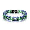 Stainless Steel Cycling Chain Link Bracelet Men Vacuum Plated Multi Color Titanium Geometric Design