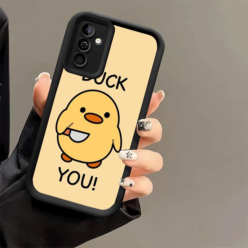 Phone Case for Samsung Galaxy S26 S25 Ultra S24 FE Funny Cute Cartoon Duck Shell S23 Plus S22 + S21 S20 5G Soft Silicone Funda