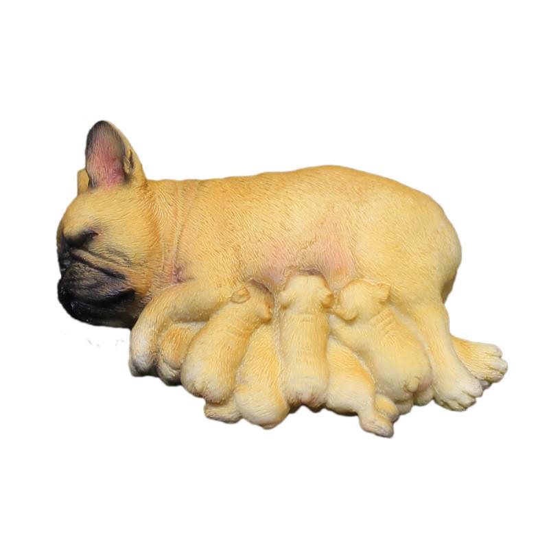Französische Bulldoggenwelpe Harzskulptur Figur für Feiertagsdekorationen Geschenke