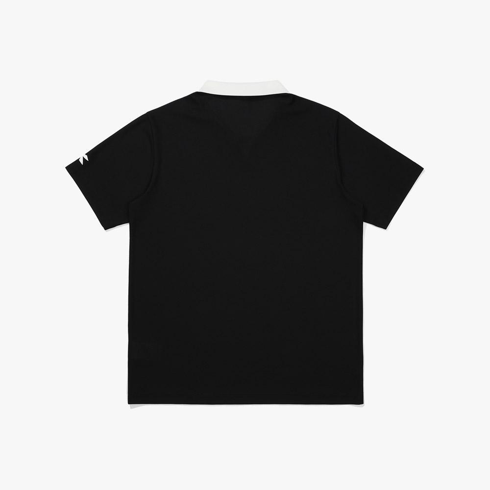 diadora Tennis Performance Graphic Collared Short Sleeve T-Shirt Black