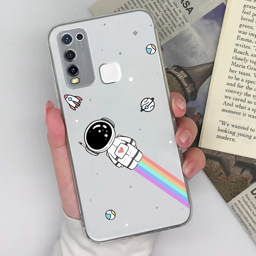 Clear Case For Vivo Y78 Y55 Y67 Y73 Y75 Y50 Y91 Y91C Z6 Beautiful Rainbow Pattern Ultra Thin Soft Silicone Shockproof Protective Shell For Vivo Covers