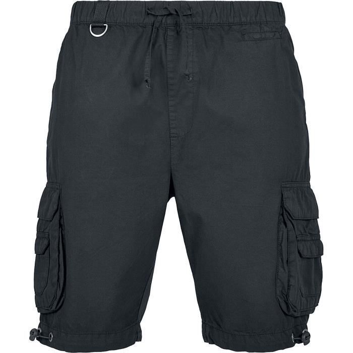 Short Cargo Homme Urban Classics - Noir - Double Poches - 100% Coton