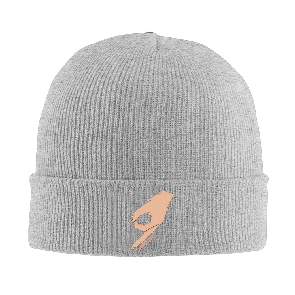 Circle game hand funny gotcha meme Made You Look Warm Knitted Cap Winter Knit Bonnet Hat Skullies Beanies Caps for Unisex
