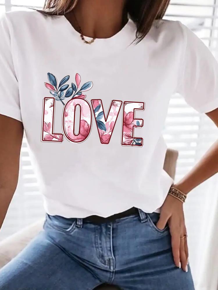 (Asian Size) Tee Top Clothing T Shirt Women star trend cute Fashion Woman Print Female Short Sleeve Graphic T-shirts