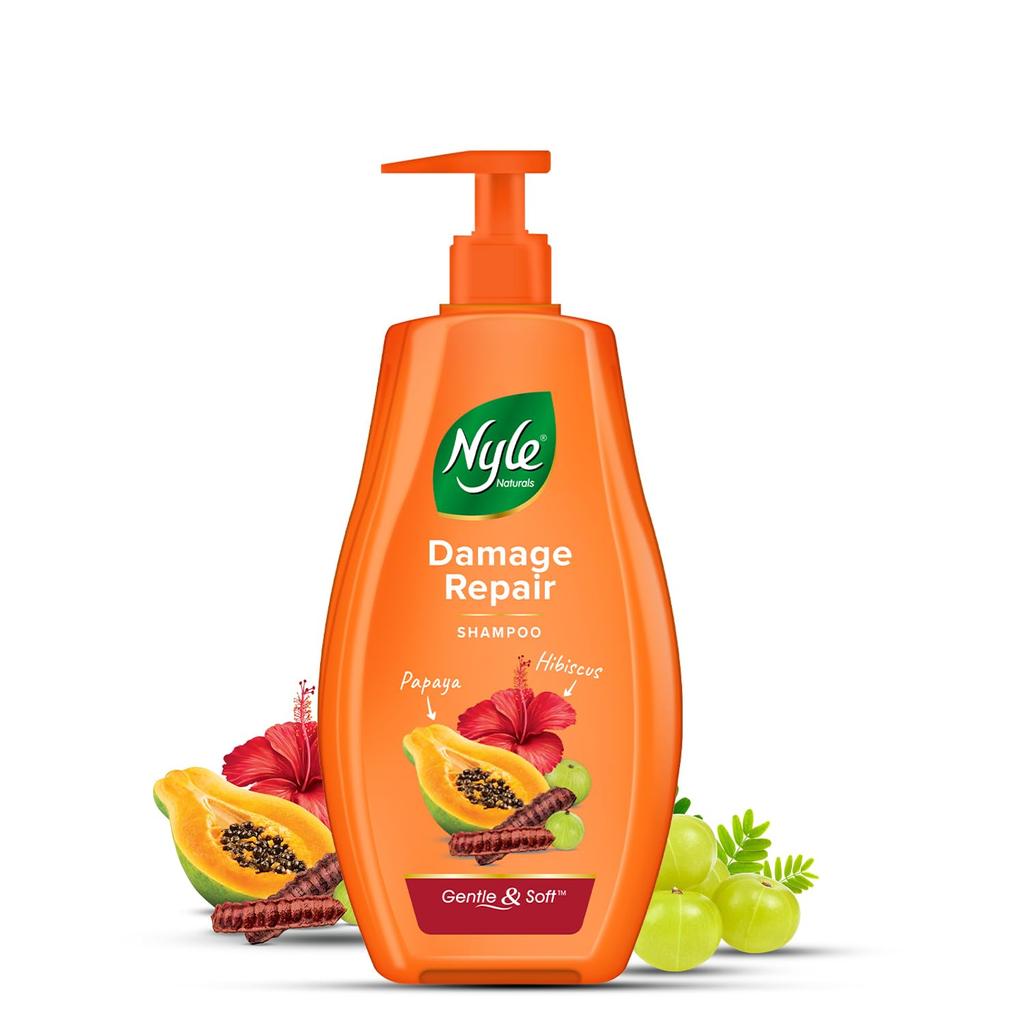 Nyle Naturals Damage Repair Shampoo 1L | Gentle Hair Repair & Hydration For Women And Men