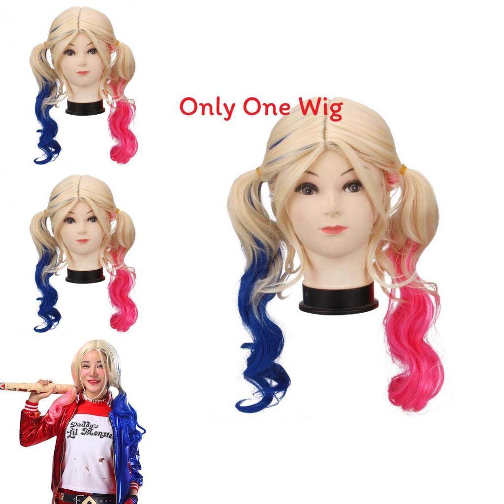 Suicide Squad Harley Quinn Cosplay Wig With Synthetic Fiber For Halloween Costume Parties
