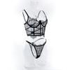 Temptation Lace Eyelash Fishbone Lingerie Set for Women