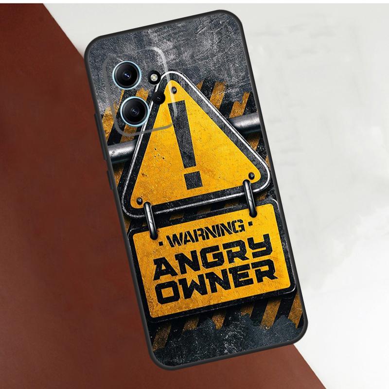 Warning Angry Danger Owner Case For Xiaomi Redmi Note 14 10 11 12 13 15 Pro Plus Cover For Redmi 15 14C 12C 10C 13C 15C