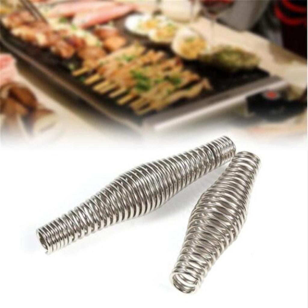 27RB High quality Metal BBQ Grill Stainless Steel Handle Spring Stove Smoker Accessories 110mm4.33inch