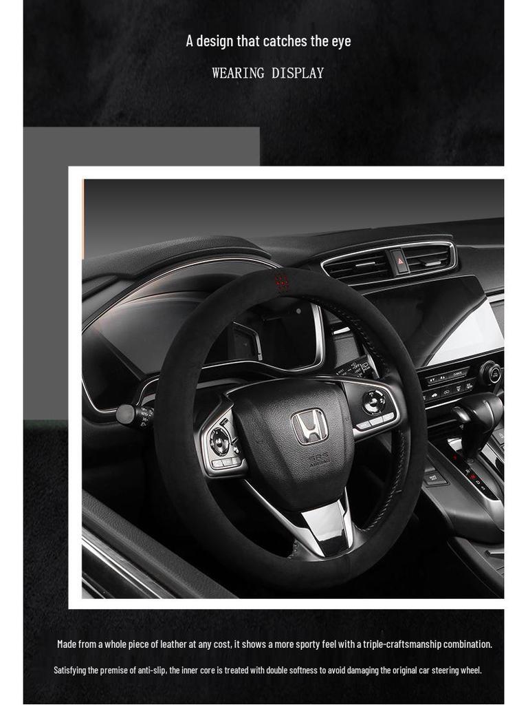 Universal Wildleder Lenkradbezug - Rutschfest, Schweißabsorbierend, Atmungsaktiv, Ganzjahreskomfort für Männer und Frauen