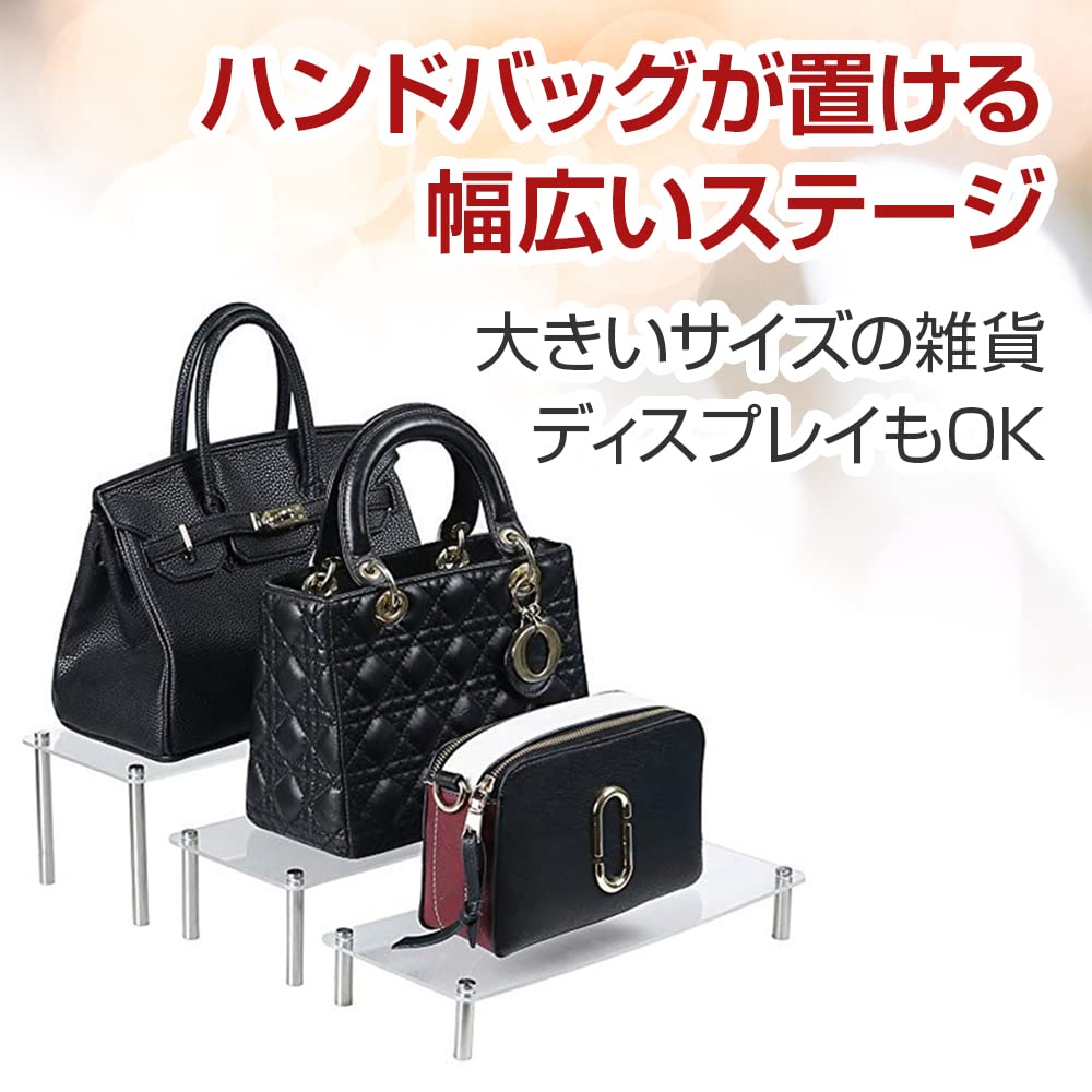 Acrylic Display Stand, 3-Tier, Separate, Assembled, for Displaying Figures, Plants, and Other Products