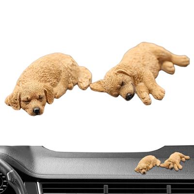 Labrador Sleeping Dashboard Figurine Resin Sleeping Dog Shape Desktop Decor Auto Dashboard Ornaments Car Interior Accessories