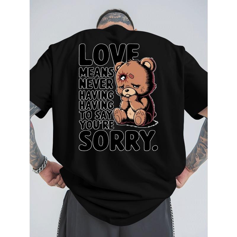 

Men s T-Shirt - Love Means Never Having to Say You re Sorry Graphic Tee - Lightweight Breathable Loose Fit Shirt for Casual Everyday & Formal XL чорний