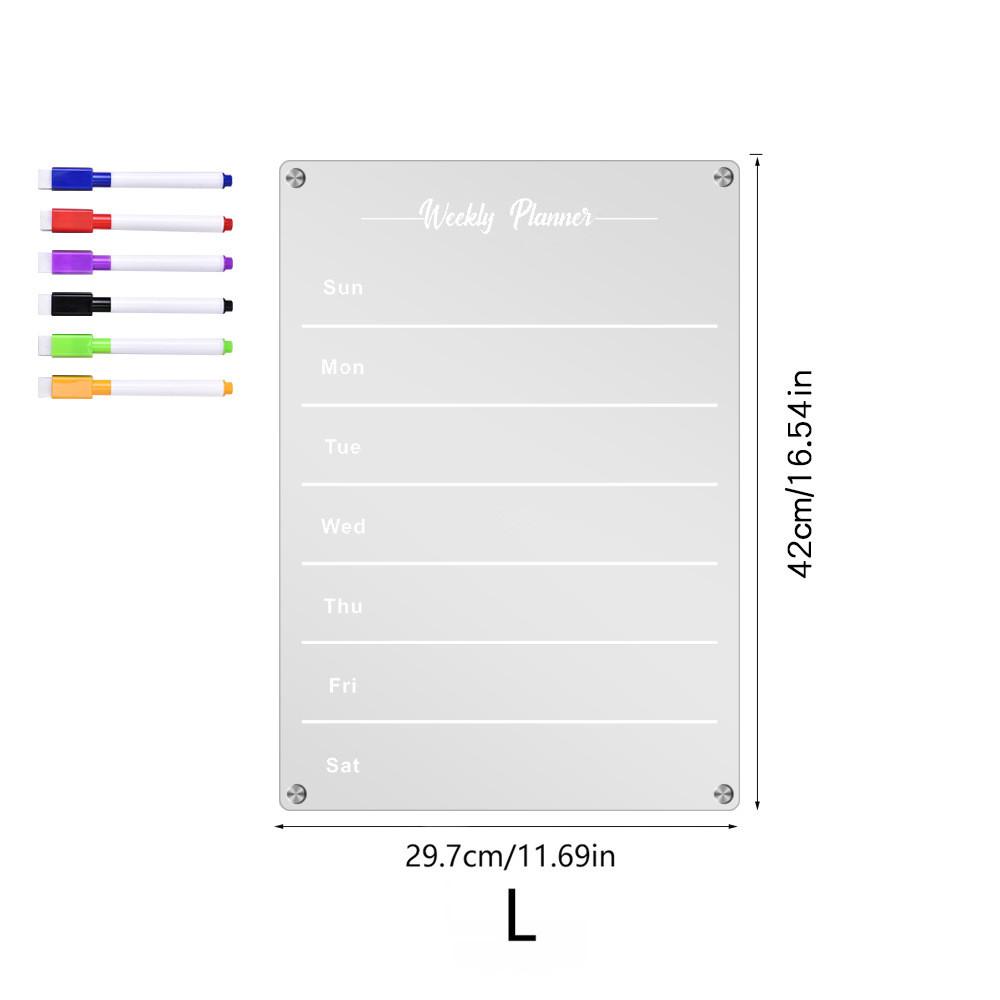 Magnetic Acrylic Schedule Board With Erasable Surface And Storage Box For Daily Planning