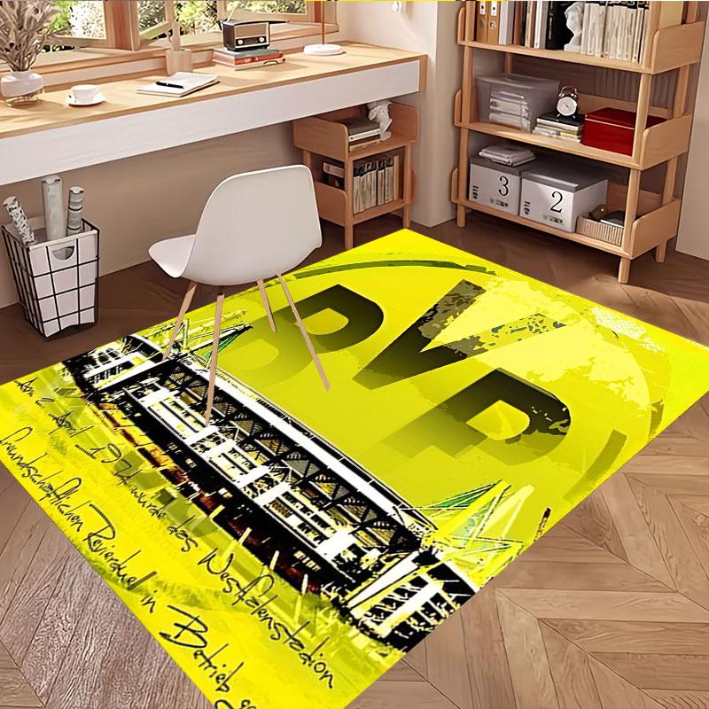 Borussia Dortmund Print Rug, Washable Floor Carpet, For Entryway Dorm Laundry Room Office Study, Home Decor Birthday Christmas Gift