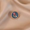 Exquisite Oil Painting Flower Pearl Brooch Enamel French Court Style High-end Fashion Anti-glare Brooch Accessory