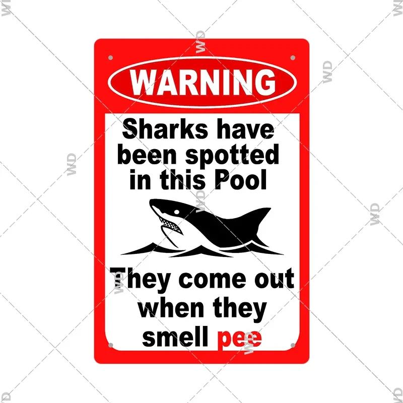 Tin Sign Pool Funny Rules Vintage Plaque Welcome Warning No Swimming Instruction Metal Sign For Home Pool Store Club Wall Decor