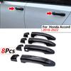 8Pcs Car Side Door Handle Covers Trim For Honda Accord 2018 2019 2020 2021 Auto Exterior Gloss Black Decoration Styling Parts