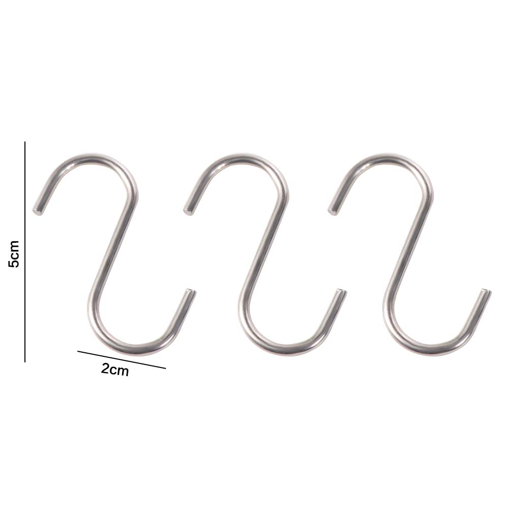 20PCS Multi-Use S Shaped Hooks Sturdy S Hanger Hook Stainless Steel Hangers  Wardrobe