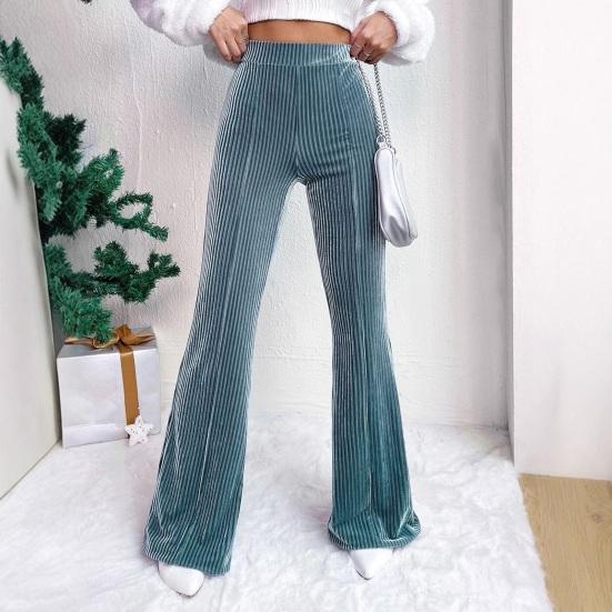 Retro Corduroy Flared Pants High Waisted Wide Leg Trousers for Women Solid Color Loose Casual Pants for Work Travel And Daily Wear
