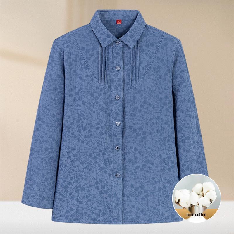 

Summer Long-Sleeve Cardigans and Tops for Middle-Aged and Elderly Women 4XL (Recommended 120-135 jin)