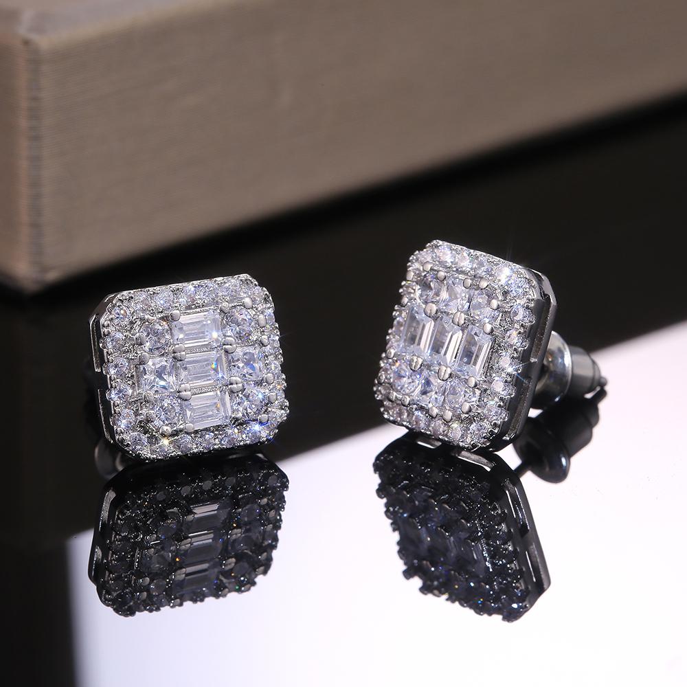 Huitan Newly Cute Stud Earrings Women Shiny White Cubic Zirconia Delicate Daily Wear Party Zircon High Quality Pierced Earrings