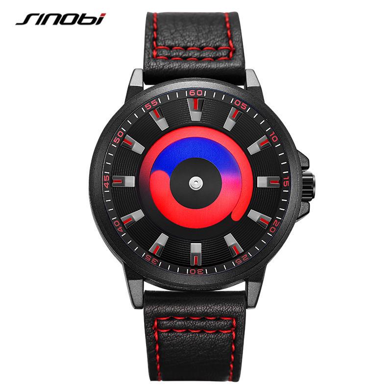 Sinobi Men s Creative Quartz Watch with Rotating Waterproof Design and Fashionable Mesh Strap 9820