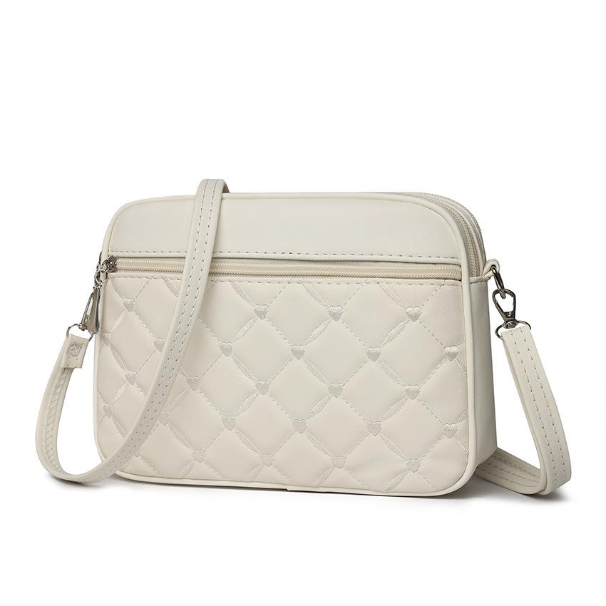 2025 Women's Quilted Crossbody Bag: Multi-Layer Embroidered Shoulder Bag for Moms