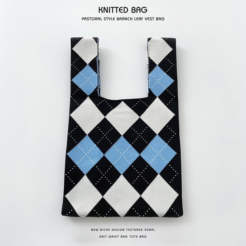 Colorful Knitted Handbags: Women's Fashion Shoulder Bags & Vest Waistcoat Styles