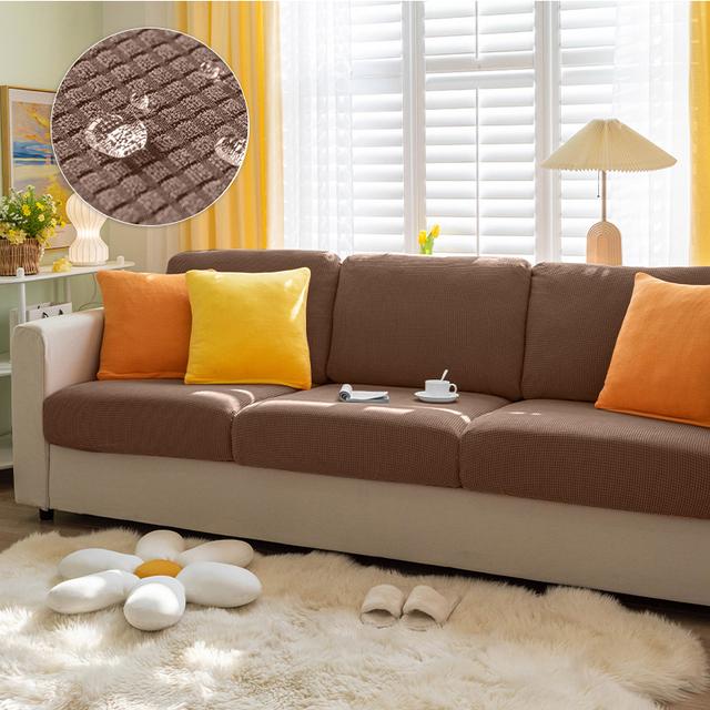 

Водонепроницаемый флисовый чехол для дивана, сиденья, эластичные чехлы для диванов для гостиной, детский коврик для домашних животных, чехол для стула, защита для мебели KB (60-90cm) коричневый