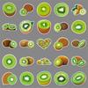 50 Kiwi Personalized Cartoon Fruit Children's Decorative Water Cup Suitcase Skateboard Creative Guka Stickers