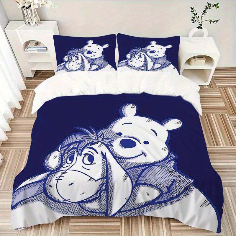 3pcs set Piglet Winnie1pc of quilt cover+2pcs of pillowcase, no core, print bedding, All Seasons Bedroom Setting068