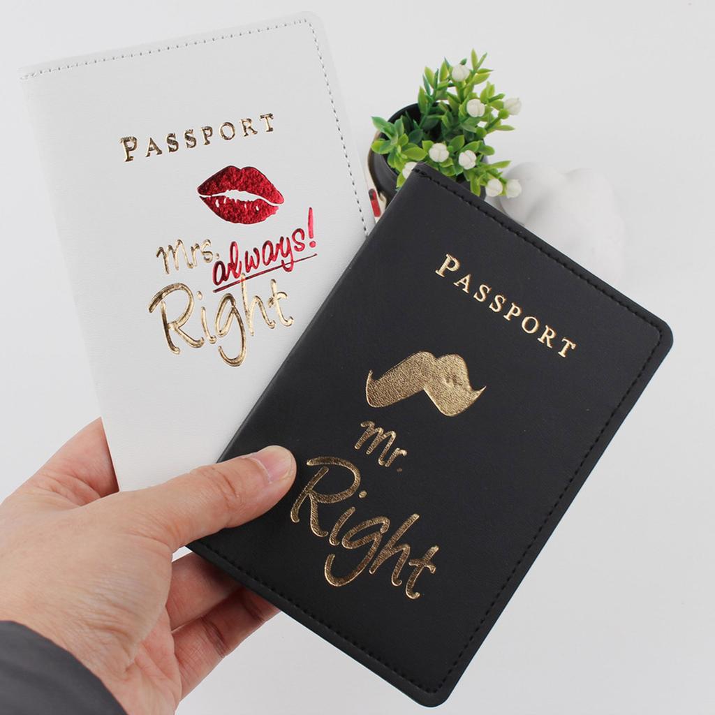 Mr. Mrs. Passport Holder Bridal Shower Gifts Leather Passport Covers Wedding Honeymoon Travel Essentials for Bride Groom
