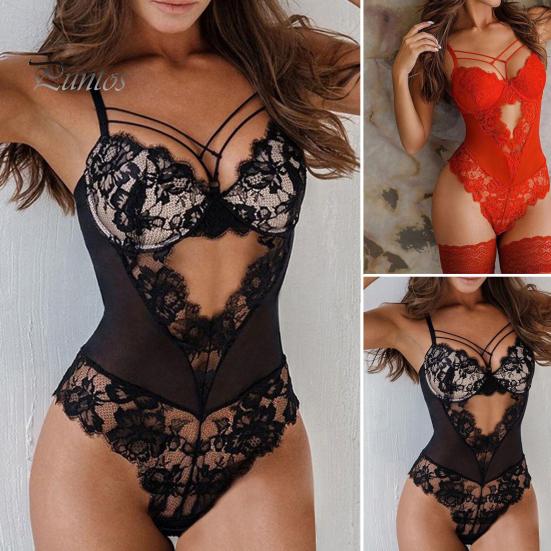 Sexy Lace Bodysuit Ultra-Thin See-Through No Pads or Underwire Elastic Material for Perfect Fit Ideal for Bedroom Daily Wear