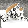 Rapper Print Hip-Hop Street Gürtel PU Leder Verstellbarer Bund Mode Vielseitig Rock Rep Persona Dornschließe Gürtel Herren Damen