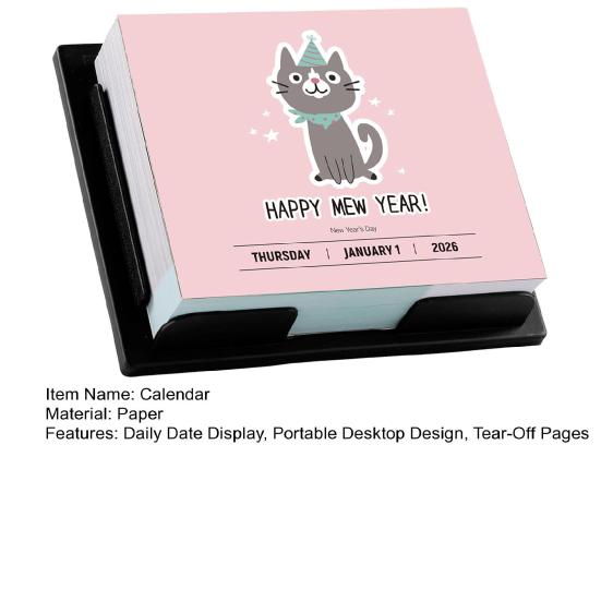 2026 Funny Puns Daily Calendar 365 Days of Laughs Portable Desk Calendar with Easel Backing Cute Pictures Tear-Off Pages Gag Gifts