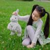30-50cm Realistic Furry Rabbit Plush Toy Lifelike Animal Bunny Cute Baby Doll Simulation Model Birthday Gift Kawaii Room Decor