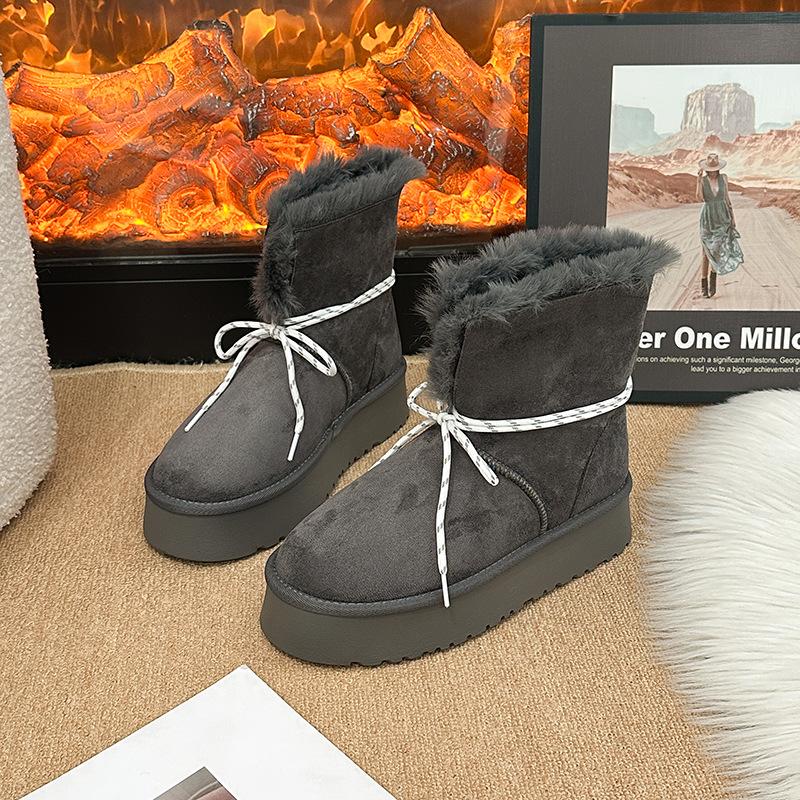 

Women s large size soft elastic winter warm cold padded snow boots non-slip wear outdoor leisure sports cotton boots 35