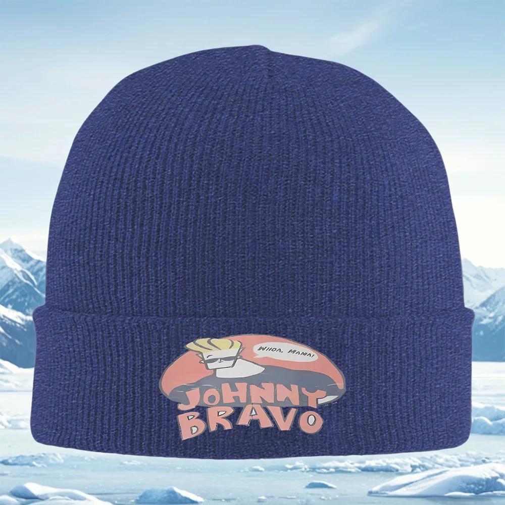 Johnny Bravo Solbriller Hår Siger Unisex Kvinder Unisex Strikket Hue Hue Pullover Hat Vinter Termisk Varm Jul Udendørs Cykli