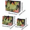 WTEMPO Elegant Floral Gift Handbags with Ribbon Bow Paper Bags with Handles for Flowers Dolls Gifts Simple Shopping Bags Universal Packaging Bags