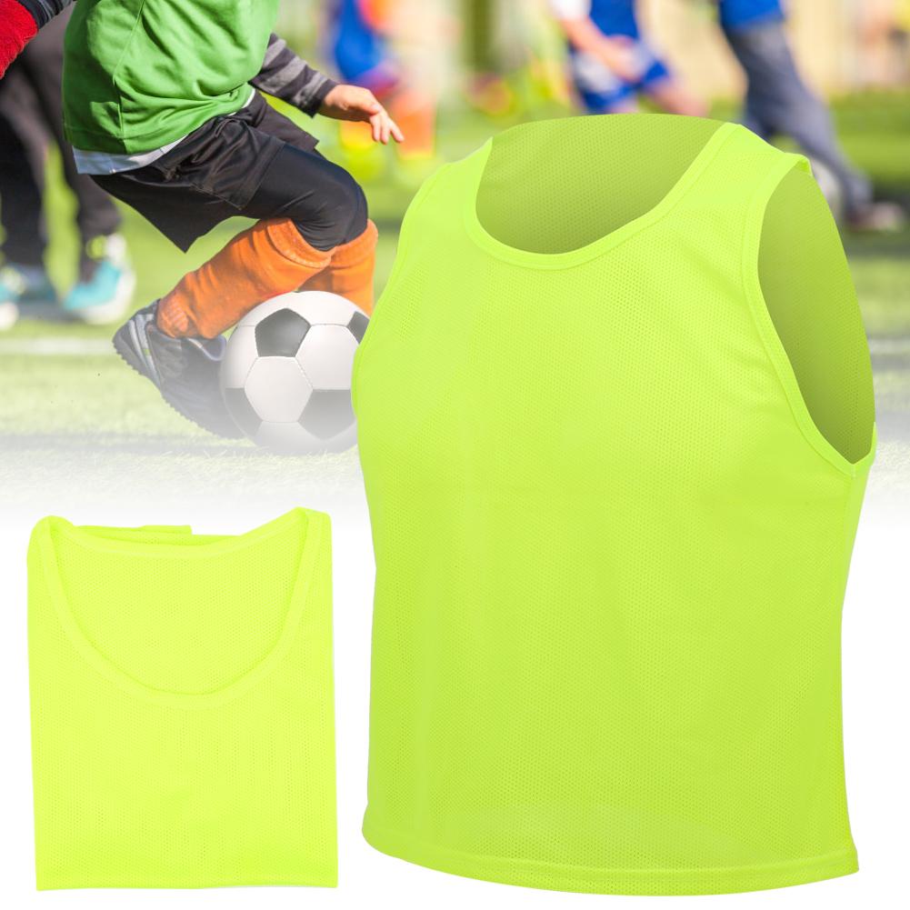 12 SZTUK Mała siatka Dziecięca kamizelka treningowa do piłki nożnej Oddychająca, fluorescencyjna, zielona, dowolny rozmiar