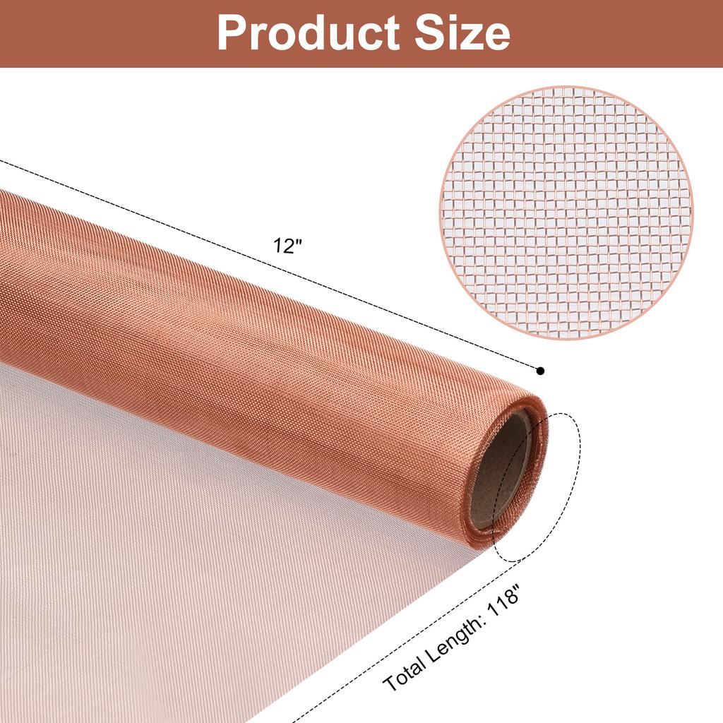 1pcs Copper Mesh Screen 40 Mesh Shielding Fabric Filter Copper Metal Screen Dry Sift Screens Woven Wire Mesh Screen Net