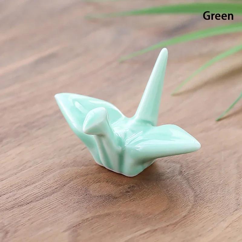 Keramikpapier-Kranich-Essstäbchenablage, Essstäbchen, Gabeln, Löffelhalter, Abendessenlöffelständer, Heimdekoration, Ornament, Einweihungsgeschenk