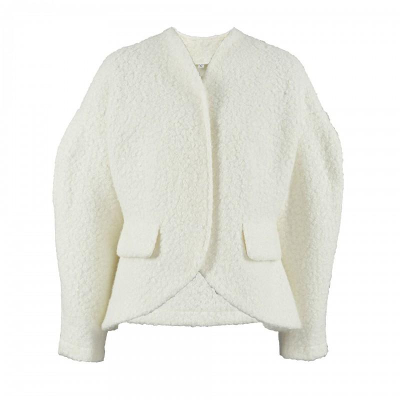 Womens Thick Wool Blend Coat V-Neck Solid Color Elegant Casual Jacket