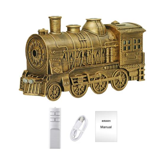 Aroma Diffuser with Timer 300ml Vintage Train Diffuser, Steam Locomotive Humidifier Remote & LED Unique Desk Accessories for Study Light, 2 Mist Modes