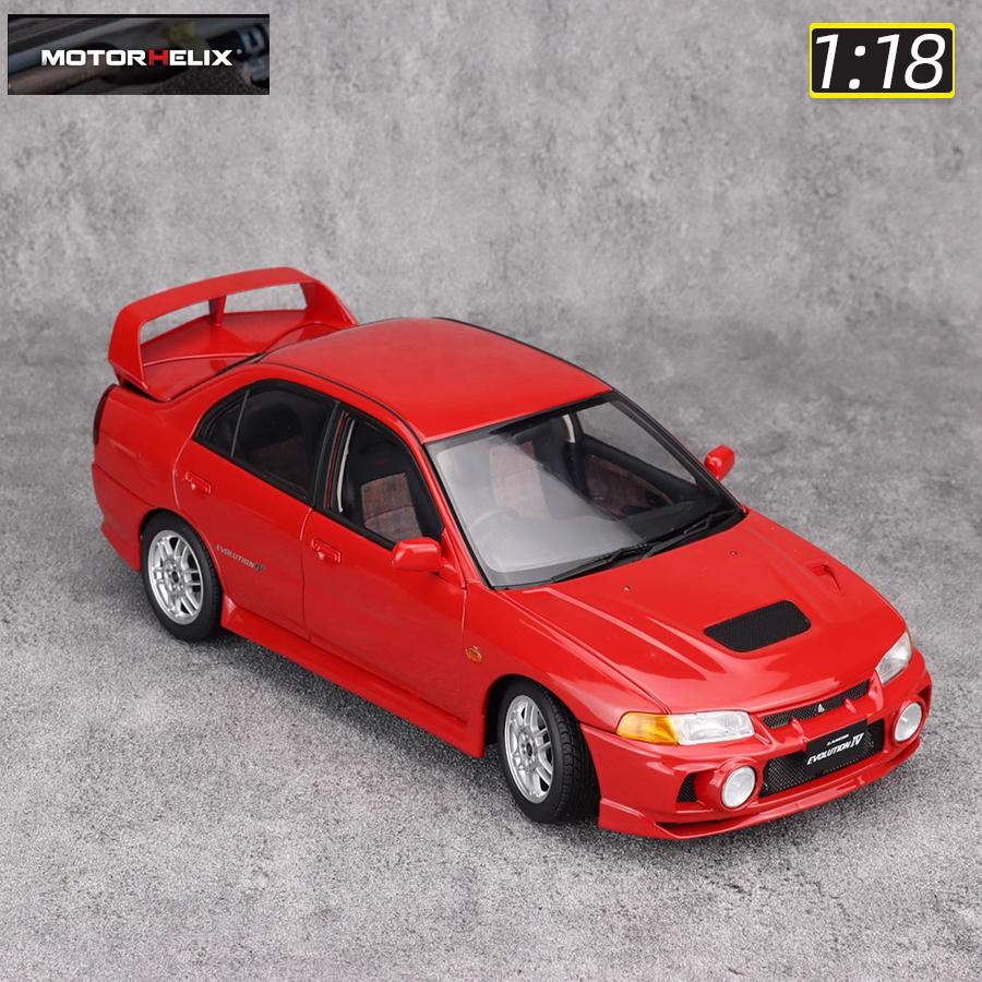 MOTORHELIX MH diecast model 1:18 scale New Mitsubishi EVO IV car model static ornament Holiday gift collection