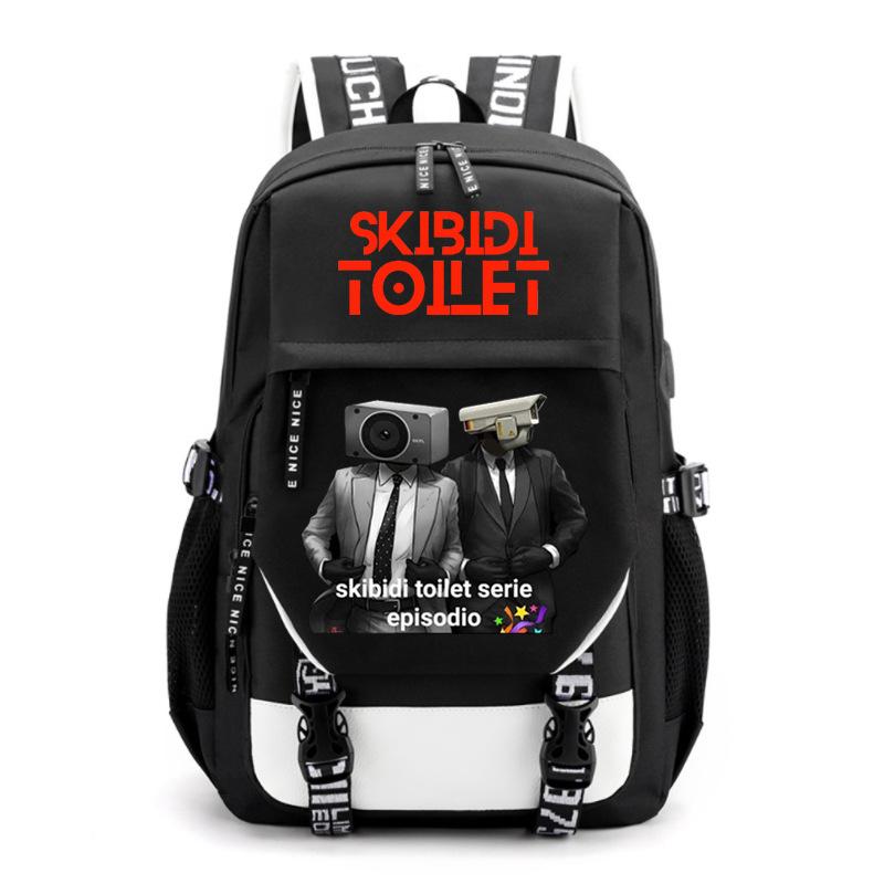 Skibidi Toilet Trend Simple Couple Junior High School Student College Student School Bag Fashion Large Capacity Shoulders