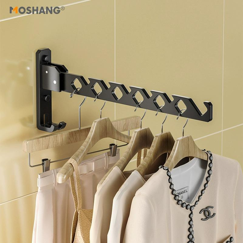 

Настенная складная сушилка для одежды - Без сверления, для использования в ванной/на балконе, Невидимая комнатная вешалка.