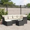 VidaXL Garden Lounge Set with Cushions 7 Pcs, Patio Sofas, Patio Furniture Set, Outdoor Furniture, Black 3263182