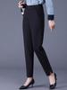 Women's High-Waisted Slim Khaki Pants - Plus Size, Straight Fit, Casual for Spring & Autumn, Middle-Aged